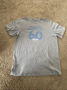 Tucker + Tate Light Gray Short-Sleeve Tee with Blue '60' Racing Graphic